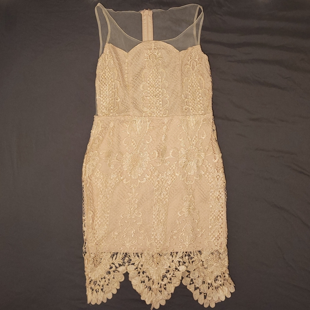 Soiéblu | Pink Lace Sleeveless Dress Large